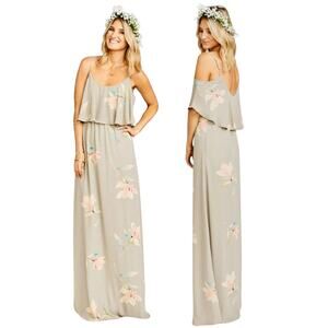 Show Me Your Mumu Caitlin Ruffle Maxi Dress Adjustable Strap Lily Showers Sz XXS